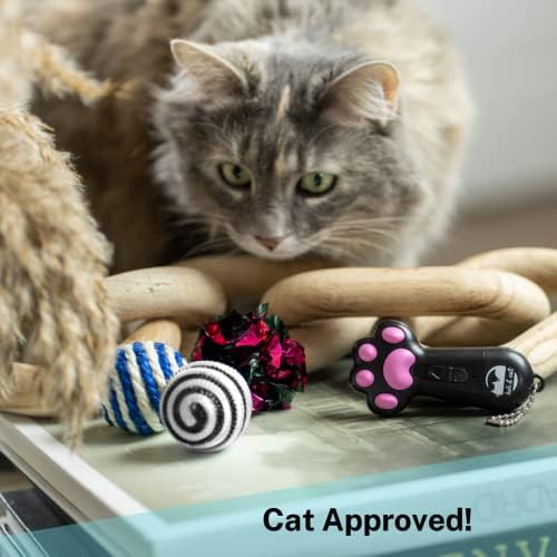 Luli & Cat USB צעצוע לייזר חתול נטען | צעצוע אור לייזר אינטראקטיבי רב פונקציה לחתולים מקורה | סט